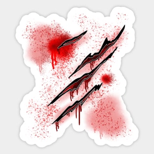 Blood and guts slash wound Sticker